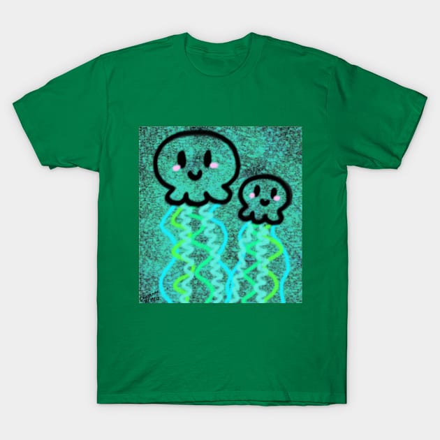 kawaii light green jellyfish T-Shirt by cheygrl1996